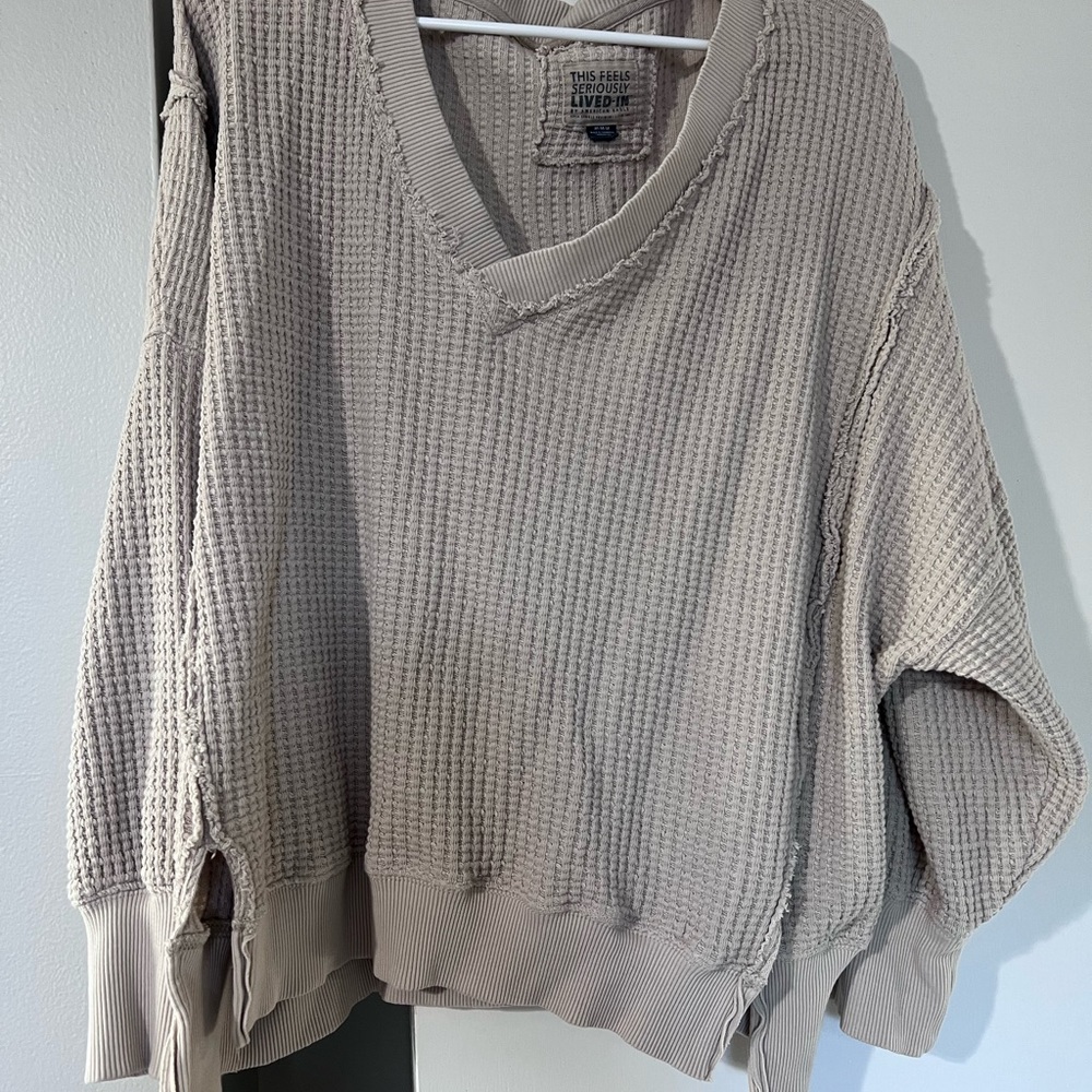 Cozy Beige V-Neck Sweater